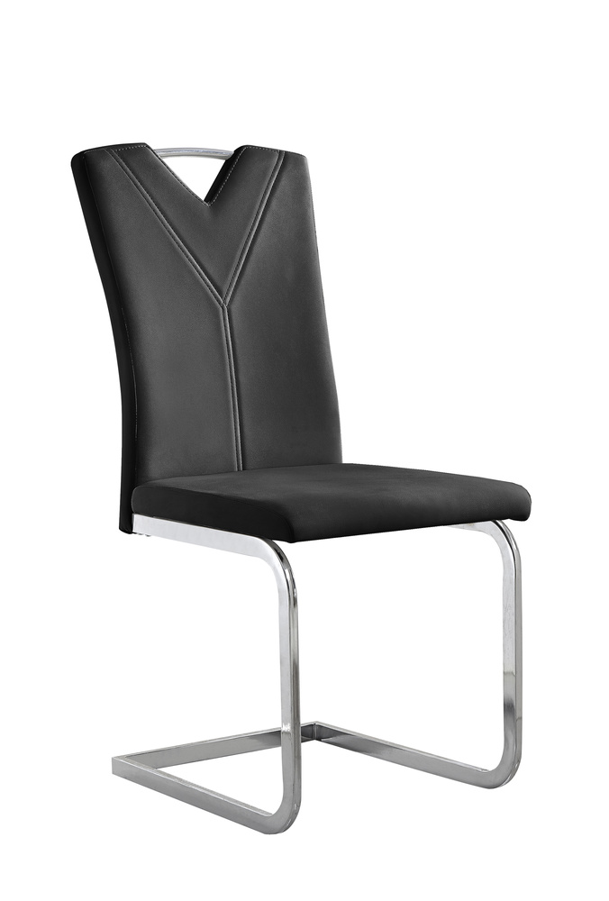 SALENTO 01 Cantilever chair metal chromed Artificial leather black B 44, H 99, T 58,5 cm